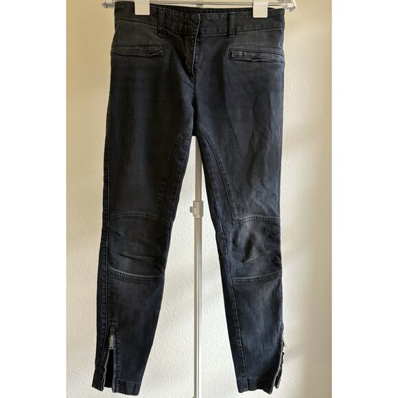 R13 Moto Skinny Jeans Women's Size 28 Black Denim Distressed Vintage Style Italy - Picture 2 of 16